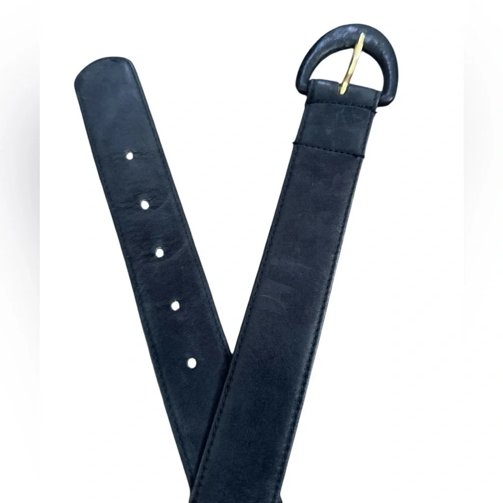 Vintage Echo black slight suede Leather Belt Sz M